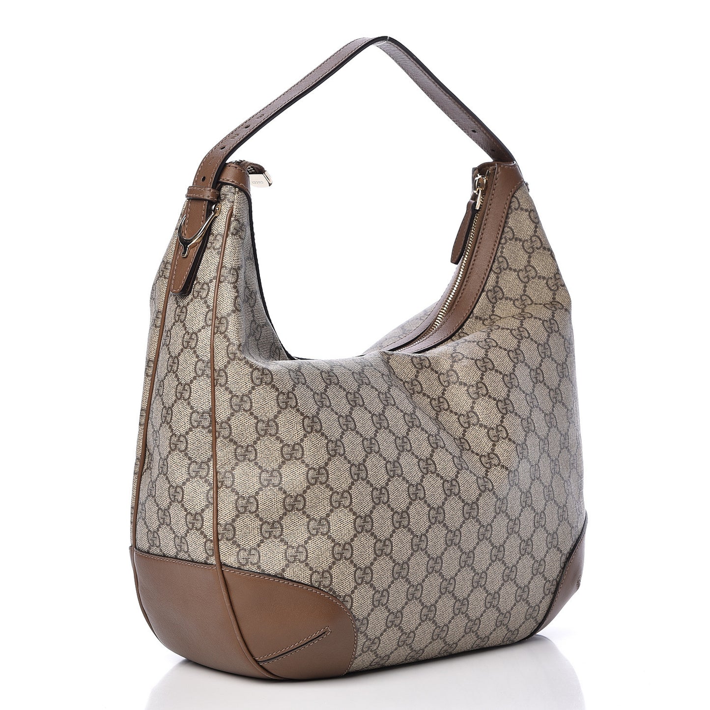 GG Supreme Monogram Margaux Calfskin Medium Nice Hobo Beige Ebony Acero
