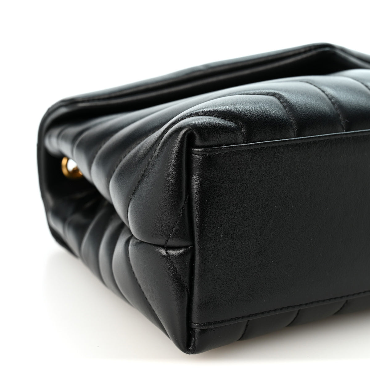 Saint Laurent Calfskin Y Quilted Monogram Small Loulou Chain Satchel Black 8 of 9