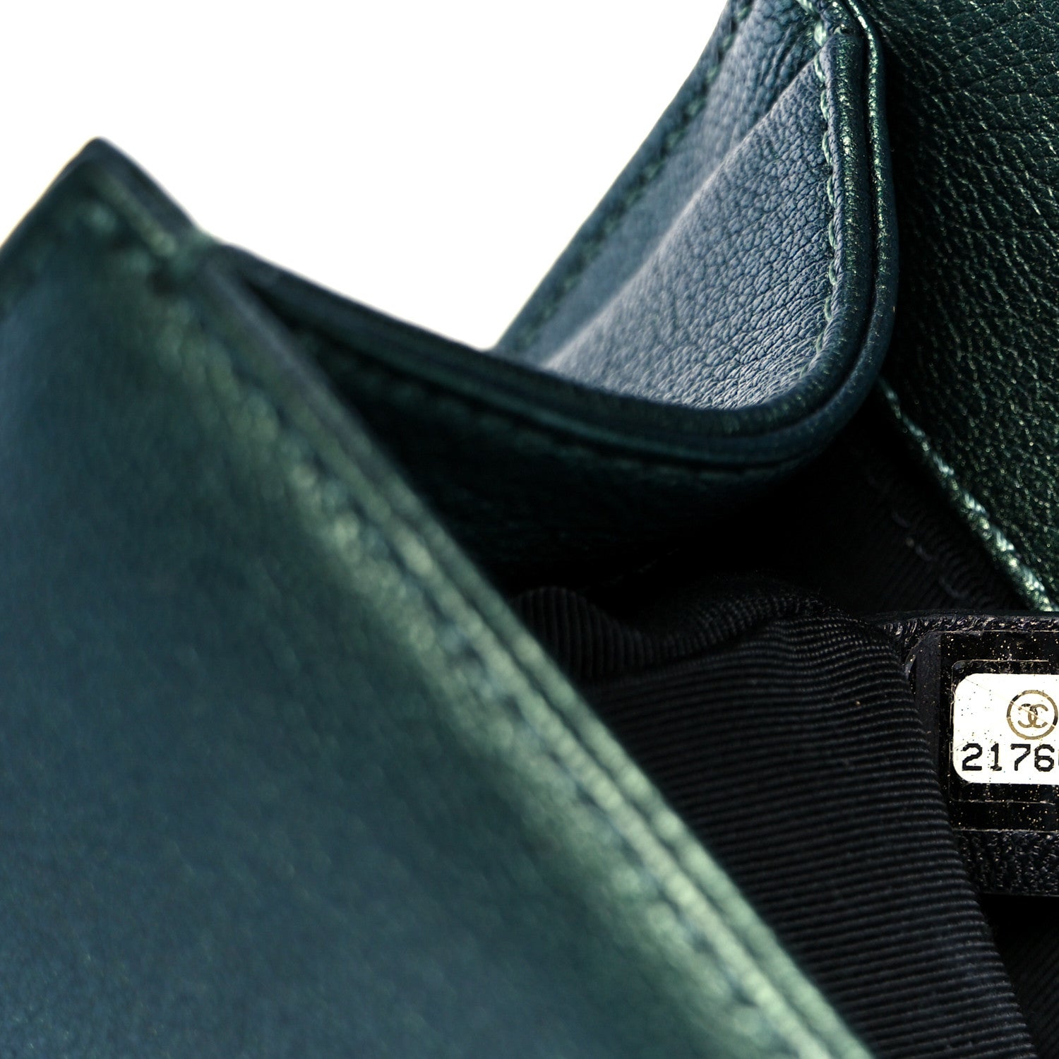 Chanel Iridescent Goatskin Quilted Medium Boy Flap Green 7 of 11
