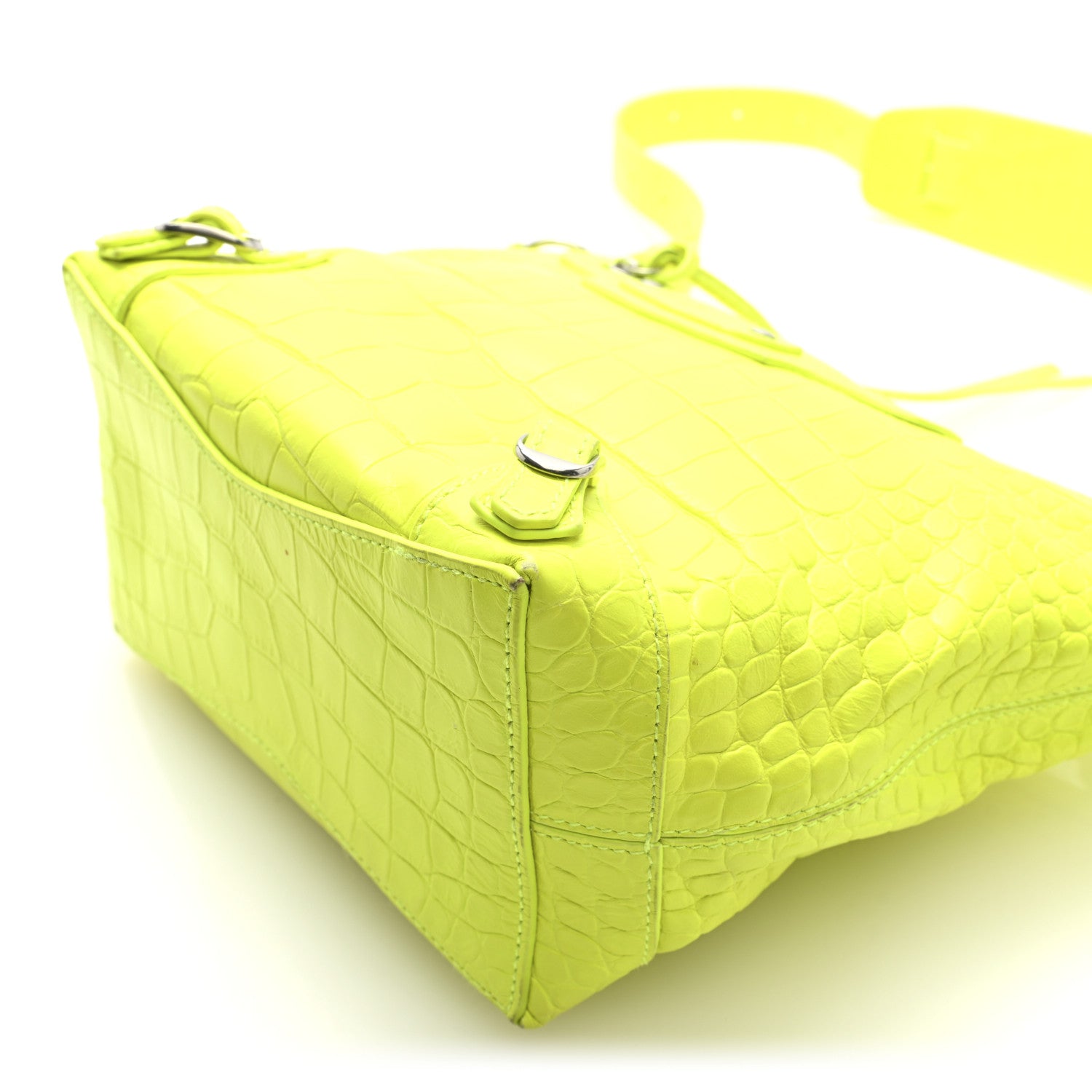 Balenciaga Extra Supple Calfskin Crocodile Embossed Neo Classic Hardware Hobo XS Flou Yellow 9 of 9