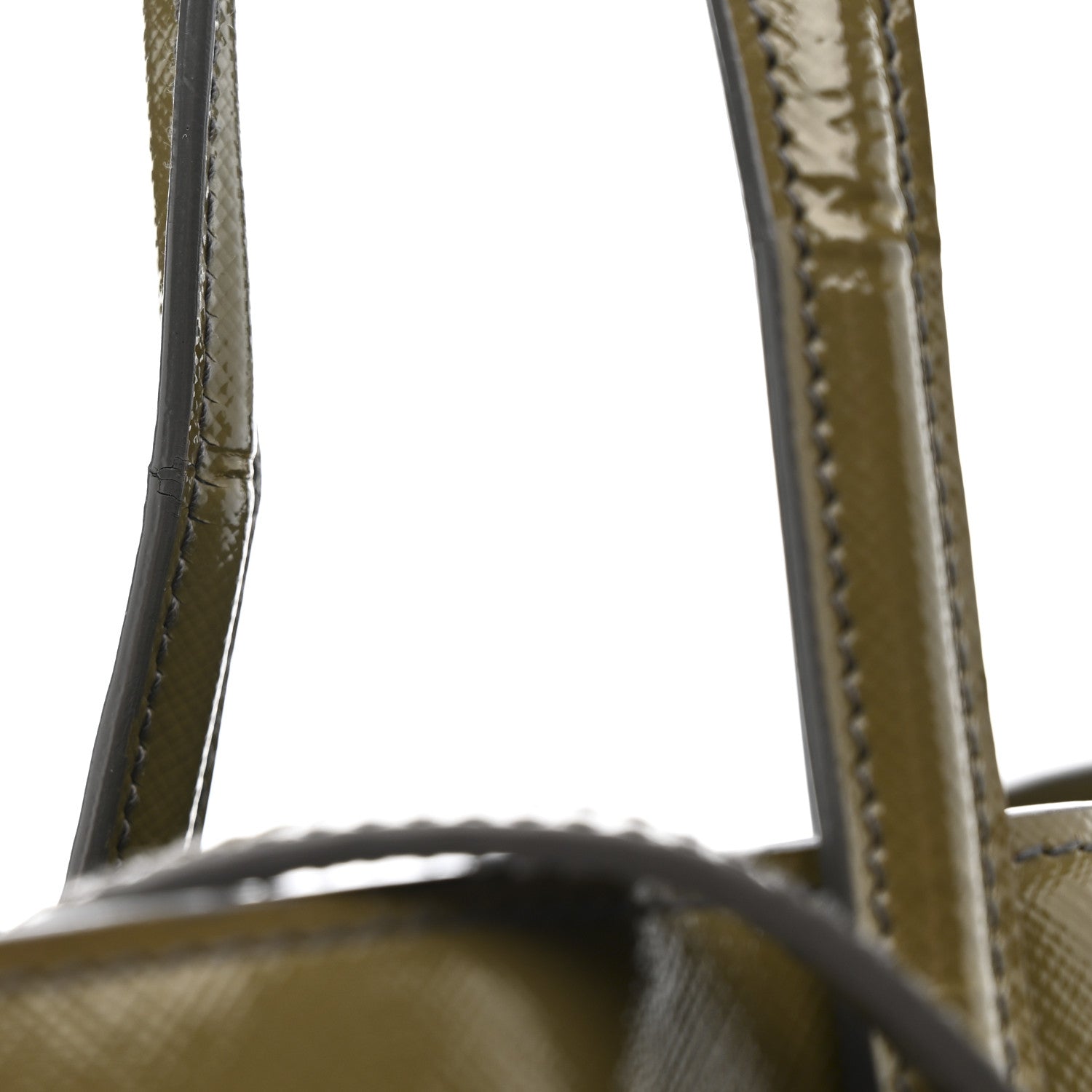 Prada Saffiano Vernice Shopping Tote Militare 15 of 21