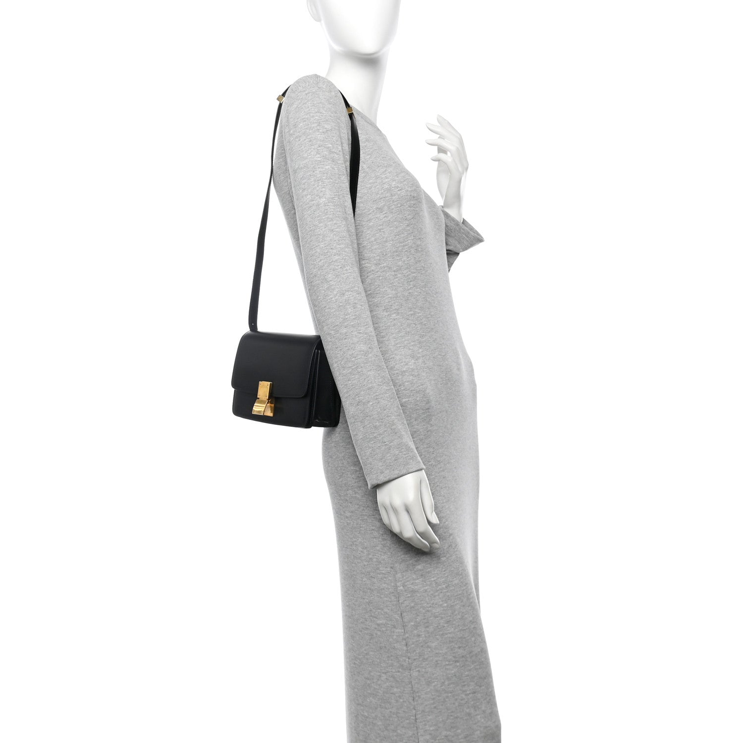 Celine Box Calfskin Small Classic Box Flap Bag Black 2 of 10