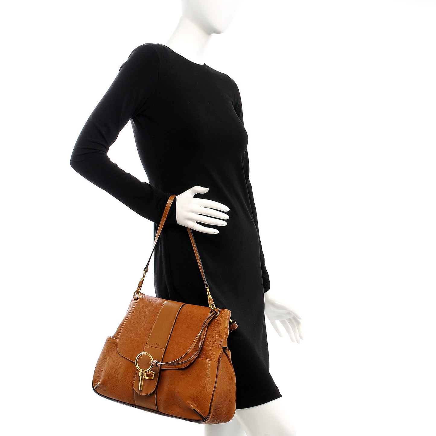Grained Lambskin Medium Lexa Shoulder Bag Mustard Brown