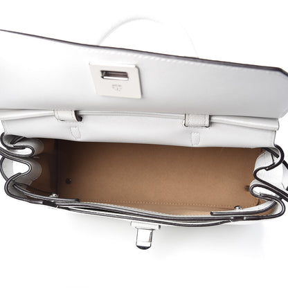MCM Grained Calfskin Medium Milla Convertible Backpack White Flake 5 of 12