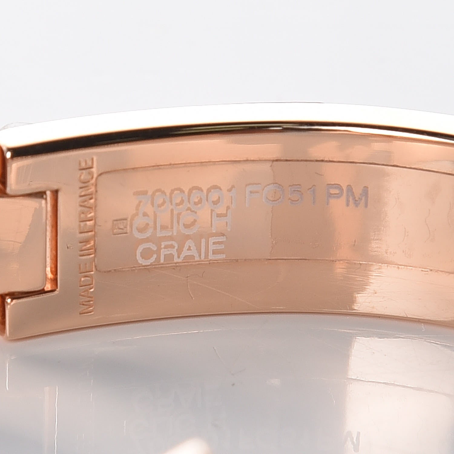 Hermes Enamel Narrow Clic Clac H Bracelet PM Craie 8 of 9
