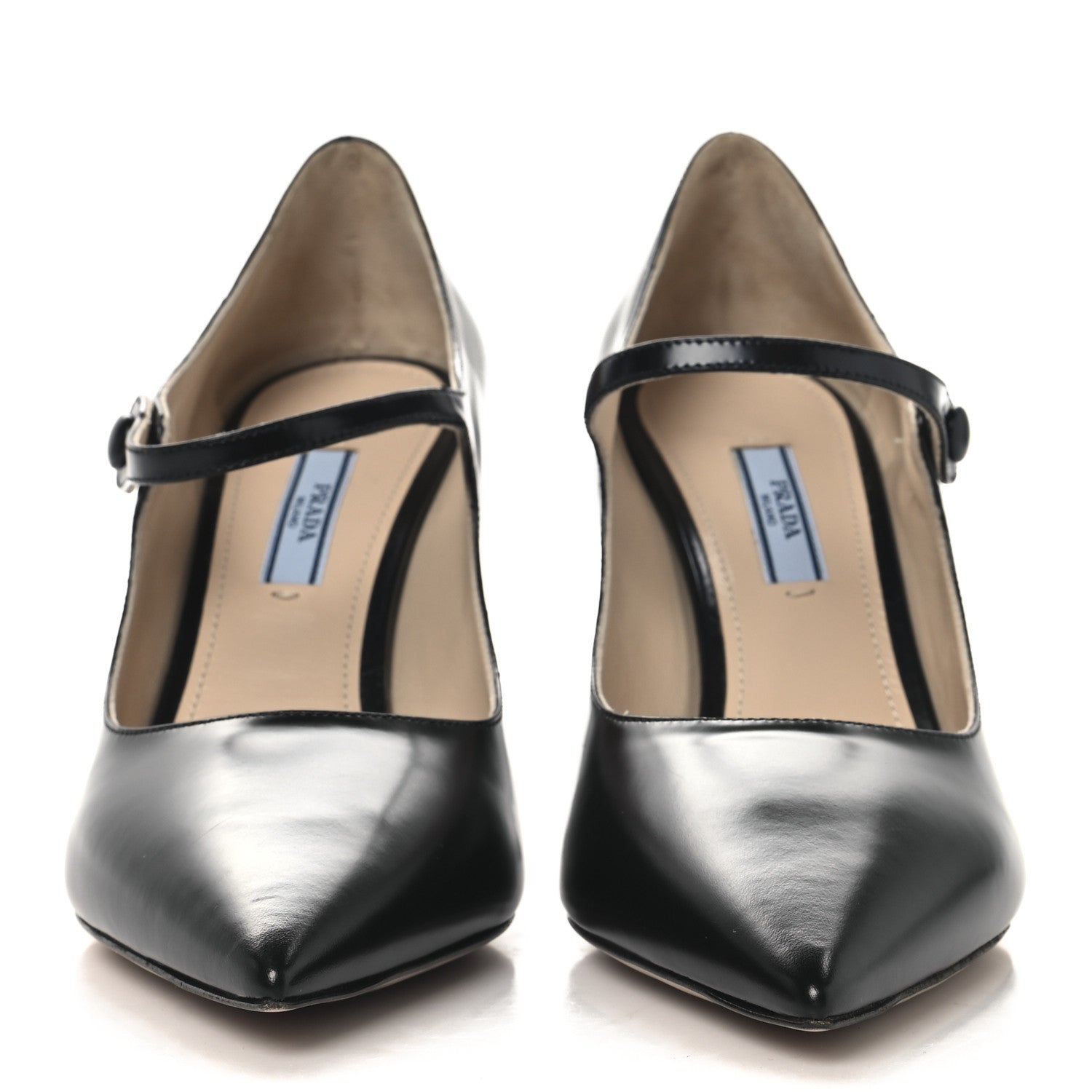 Prada Spazzolato Mary Jane Pumps 39.5 Black 3 of 9