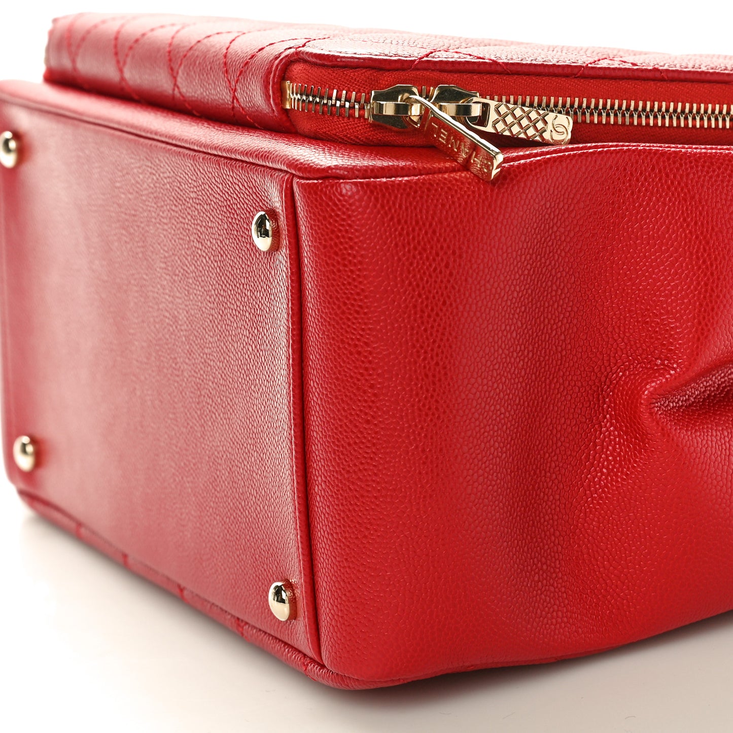 Caviar Quilted Small Business Affinity Shopping Bag Red