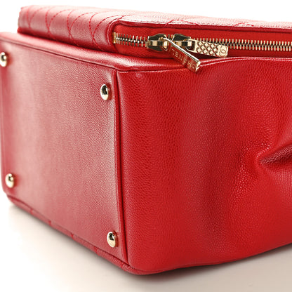 Chanel Caviar Quilted Small Business Affinity Shopping Bag Red 10 of 10