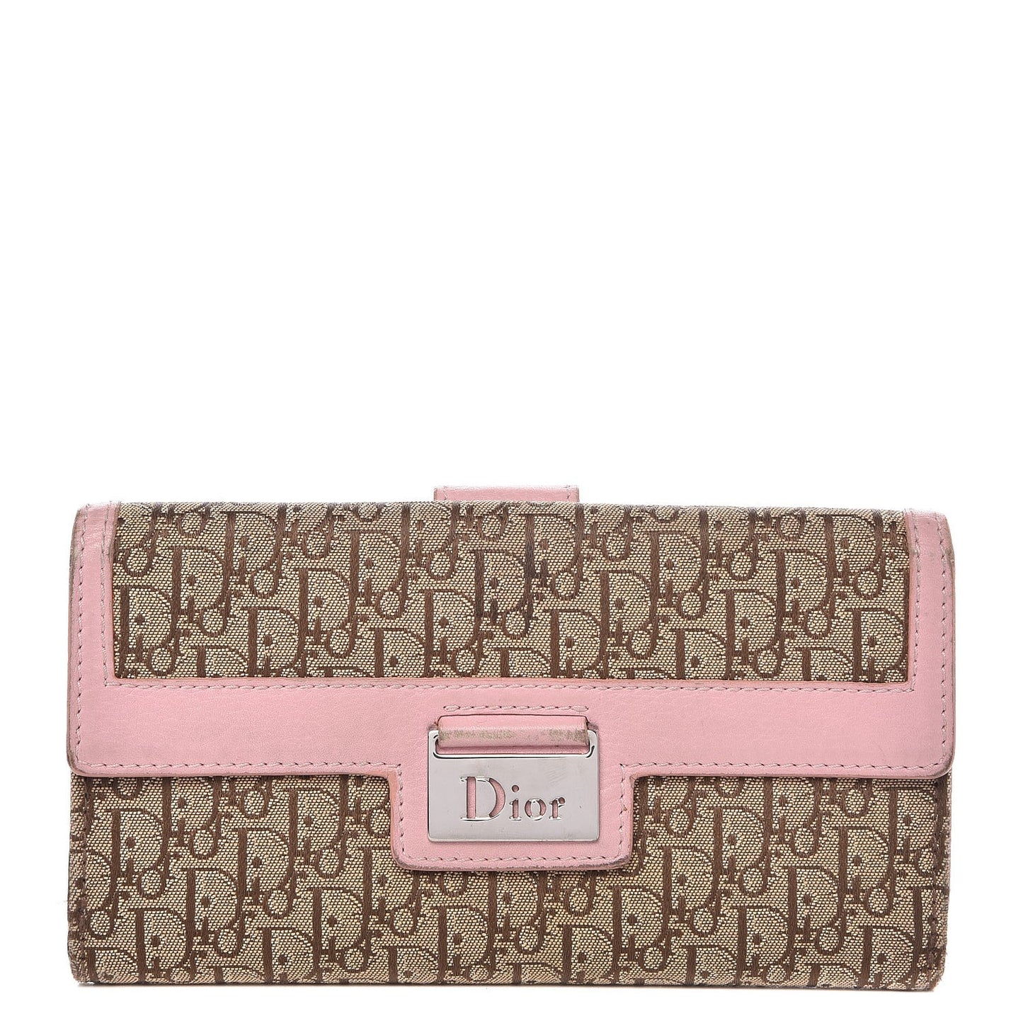 Monogram Long Flap Wallet Pink