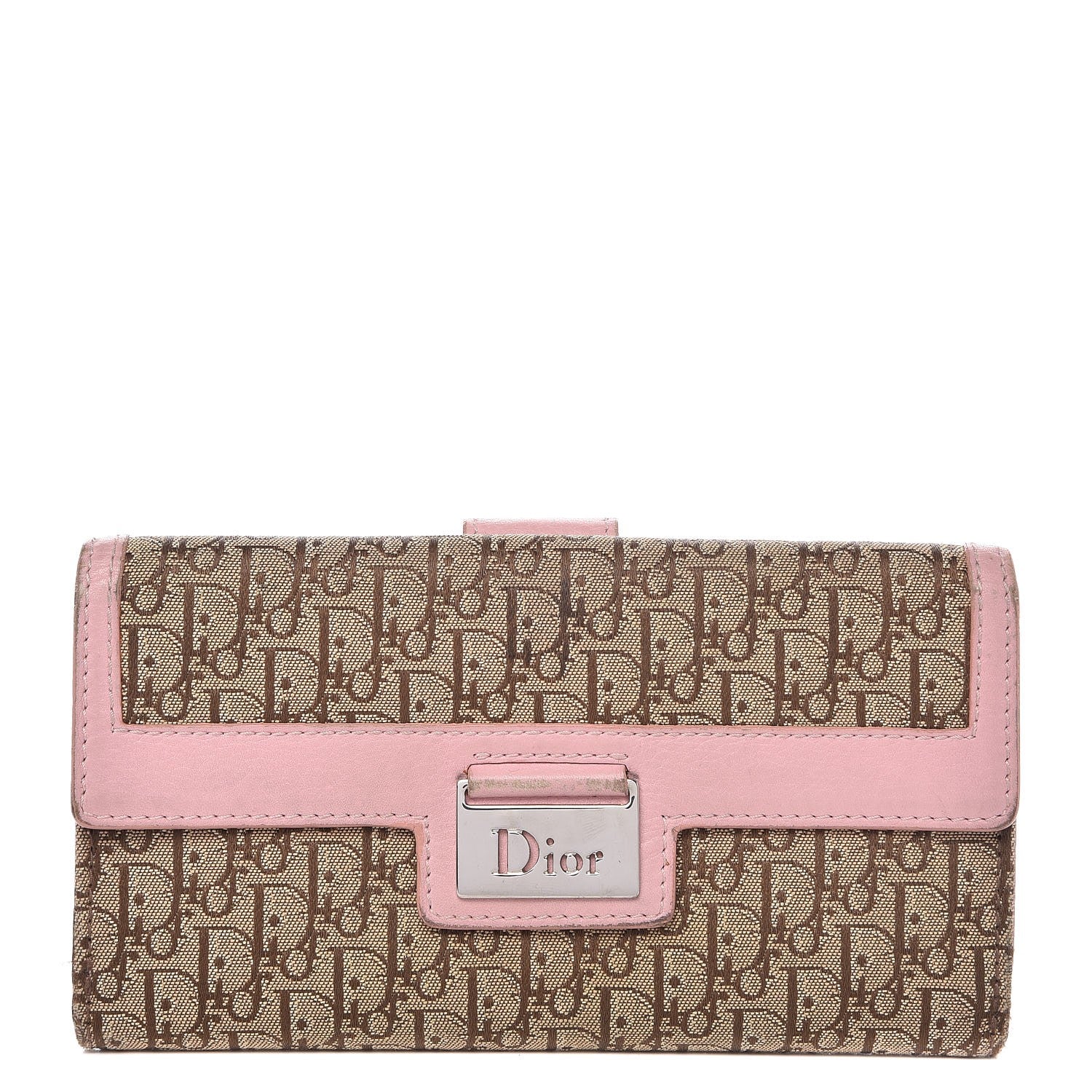 Christian Dior Monogram Long Flap Wallet Pink 1 of 15