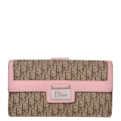 Christian Dior Monogram Long Flap Wallet Pink 1 of 15
