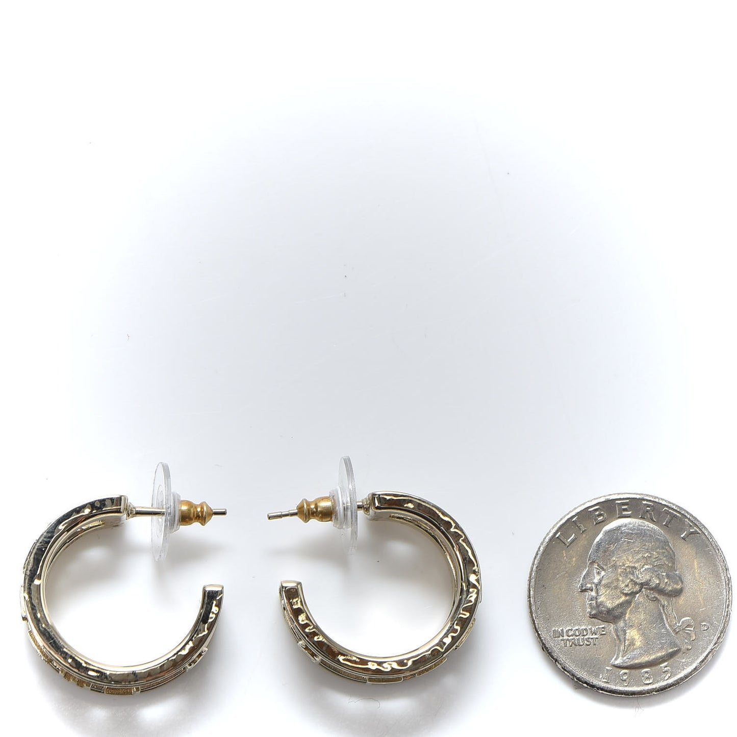 Metal Crystal Bow-tiful CC Hoop Earrings Gold