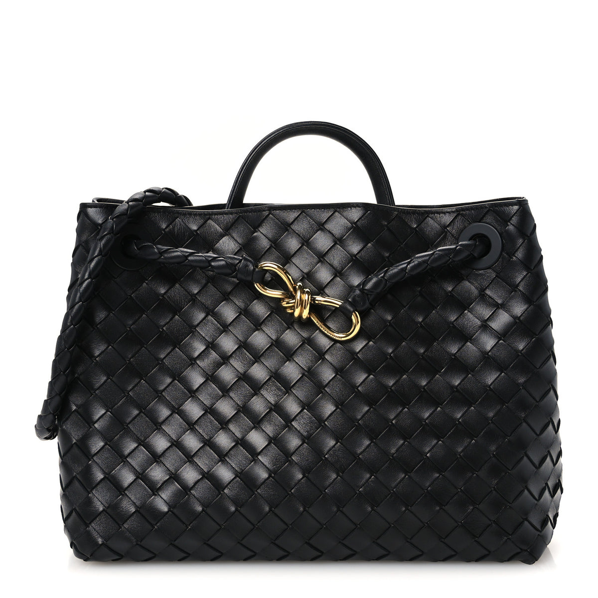 Bottega Veneta Nappa Intrecciato Medium Andiamo Shoulder Bag Black 1 of 10