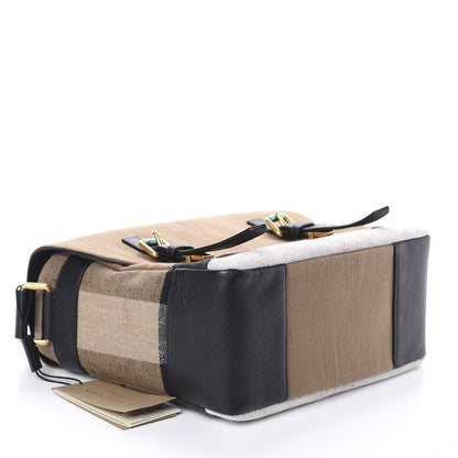 Burberry Canvas Mega Check Large Baildon Messenger Bag Black 4 of 8