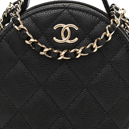 Chanel Caviar Quilted Round Handle With Care Vanity With Chain Black 10 of 14