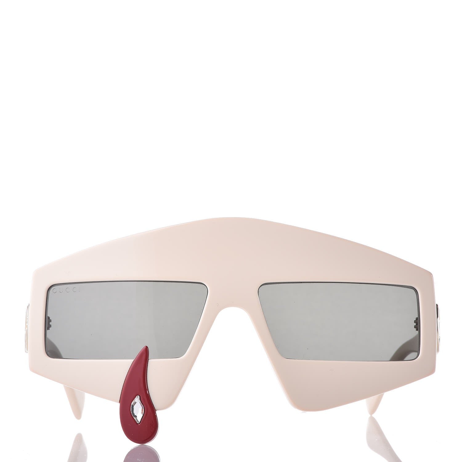 Gucci Acetate Crystal Hollywood Forever Tear Drop Sunglasses GG0359S Ivory 3 of 7