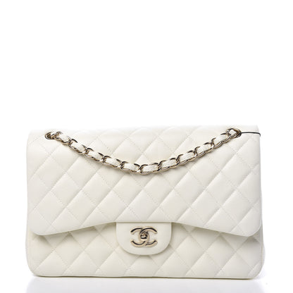 Chanel Caviar Quilted Jumbo Double Flap White 1 of 9