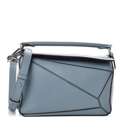 Loewe Calfskin Small Puzzle Bag Stone Blue 1 of 9