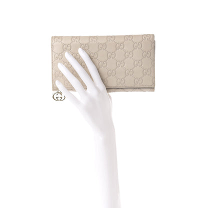 Gucci Guccissima Signature GG Pierce Continental Wallet Off White 2 of 8