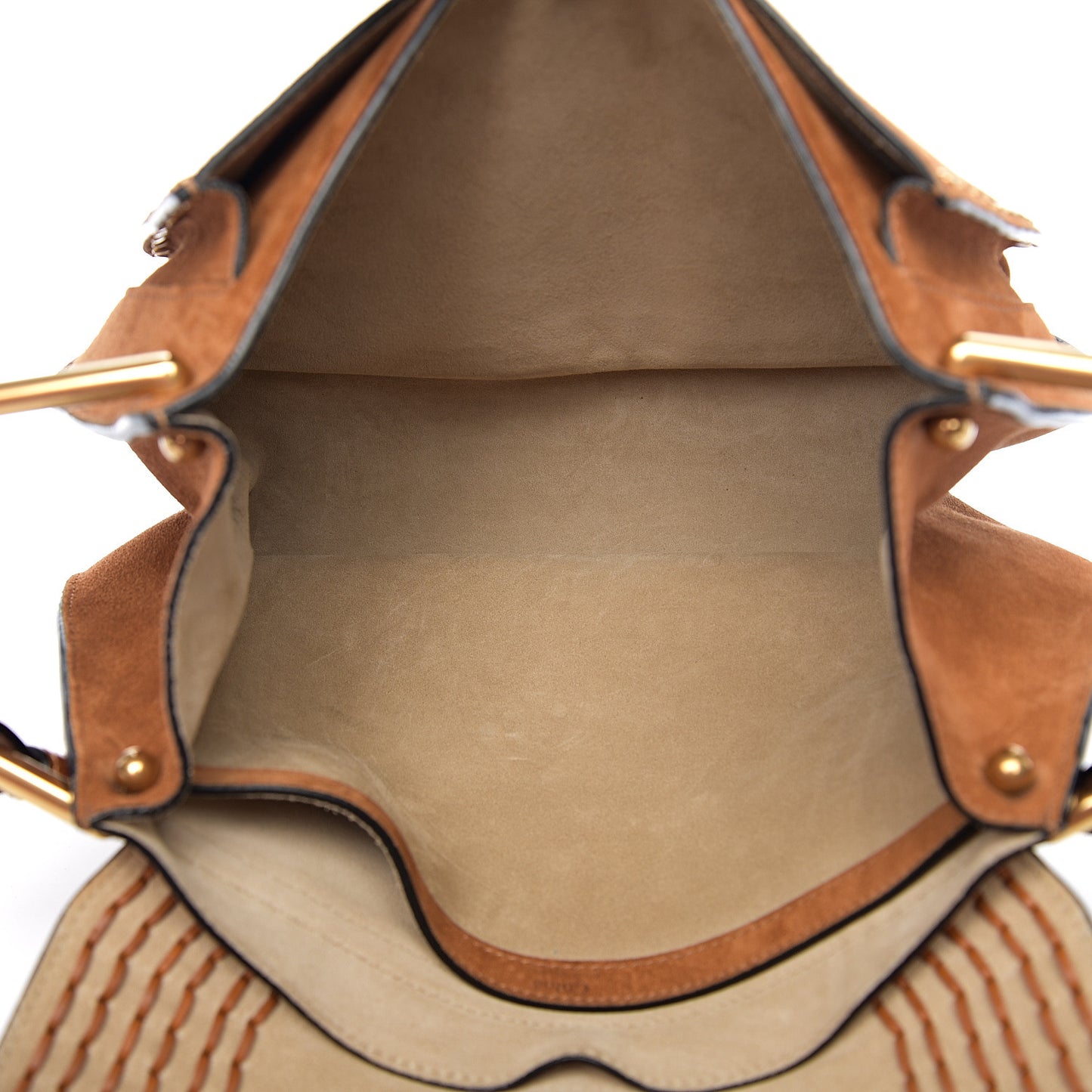 Suede Braided Medium Hudson Double Carry Shoulder Bag Caramel