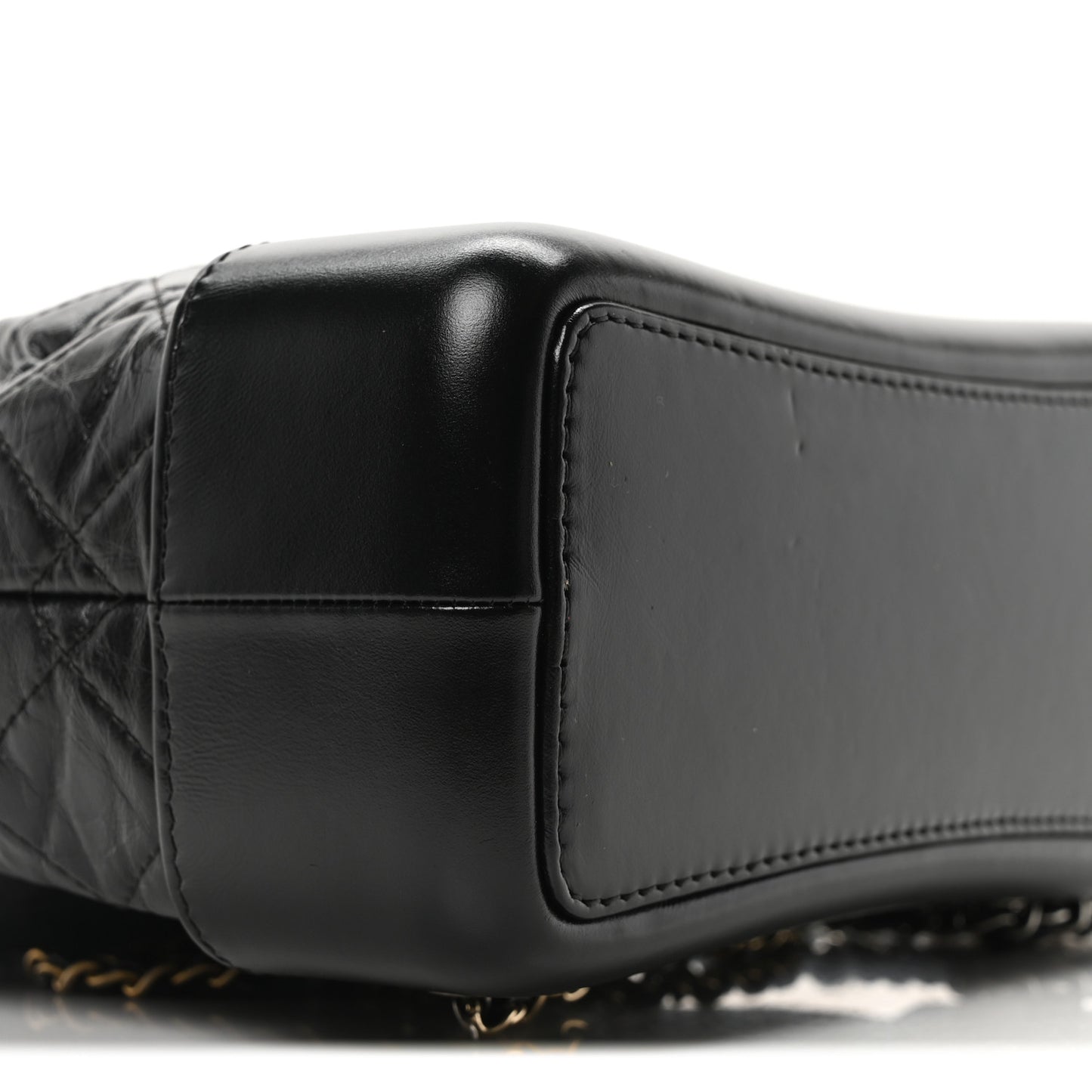 Aged Calfskin Quilted Small Gabrielle Backpack Black