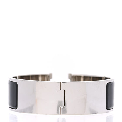 Hermes Enamel Wide Clic Clac H Bracelet GM Black 3 of 4