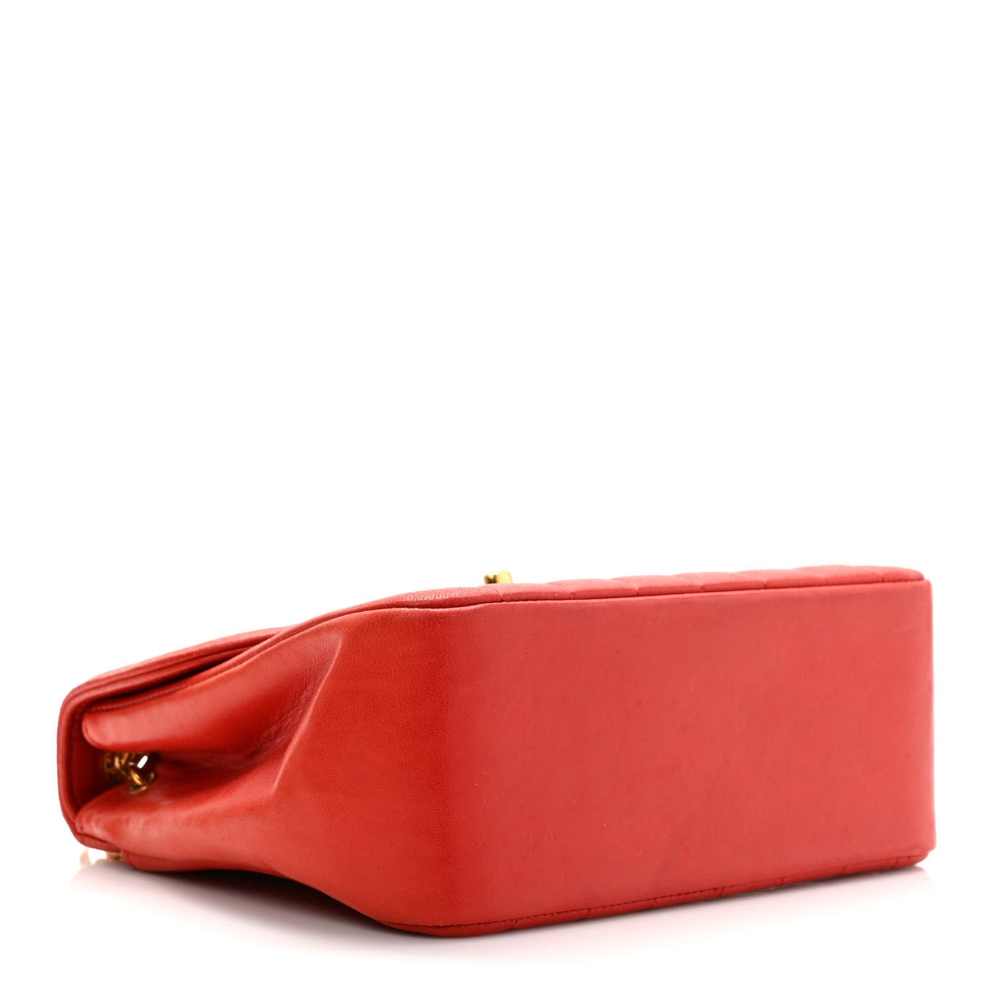 Lambskin Vertical Quilt Mini Square Flap Red