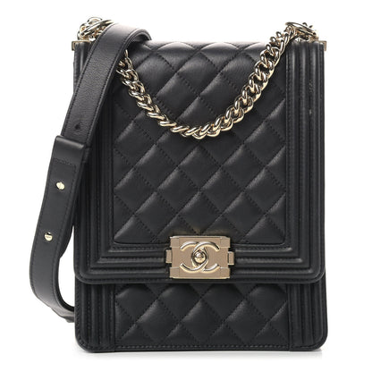 Chanel Calfskin Quilted North South Boy Flap Black 1 of 9