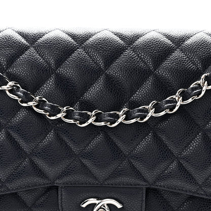 Chanel Caviar Quilted Jumbo Double Flap Navy Blue Navy Blue 8 of 10