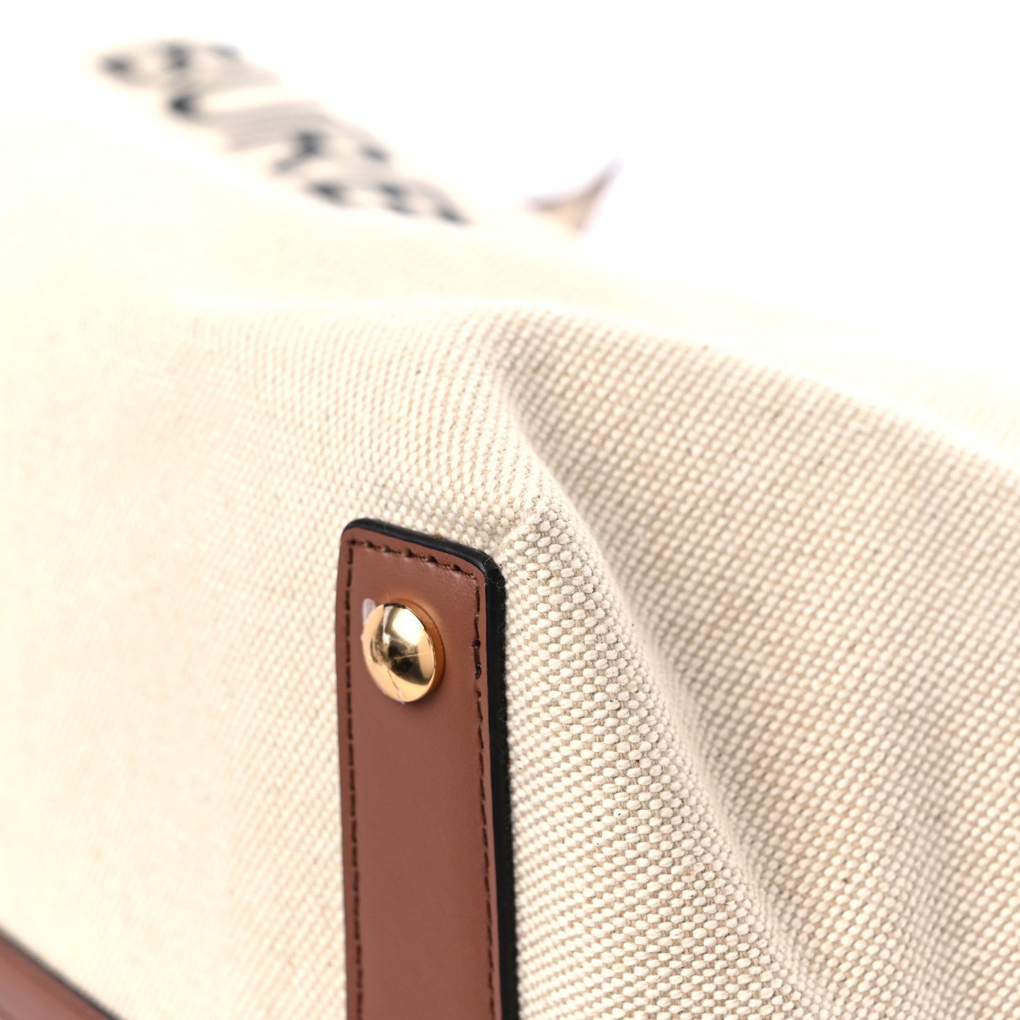 Cotton Canvas Calfskin Large Soft Belted Tote Bag Natural