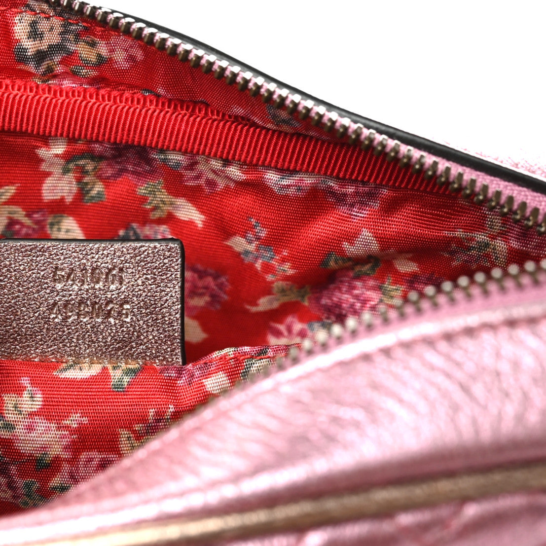 Gucci Laminated Nappa Trapuntata Small Zumi Shoulder Bag Rosa Lago Rame 9 of 9