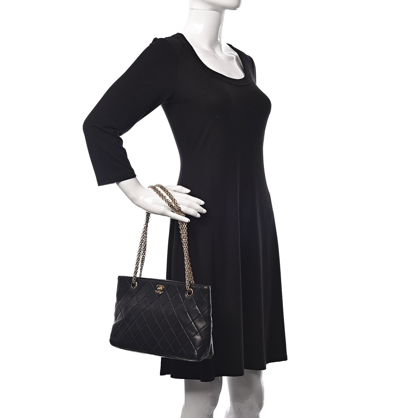Lambskin Quilted Tote Black