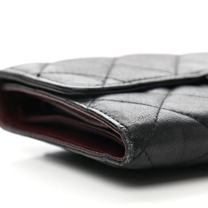 Chanel Lambskin Quilted Large Flap Wallet Black 10 of 13