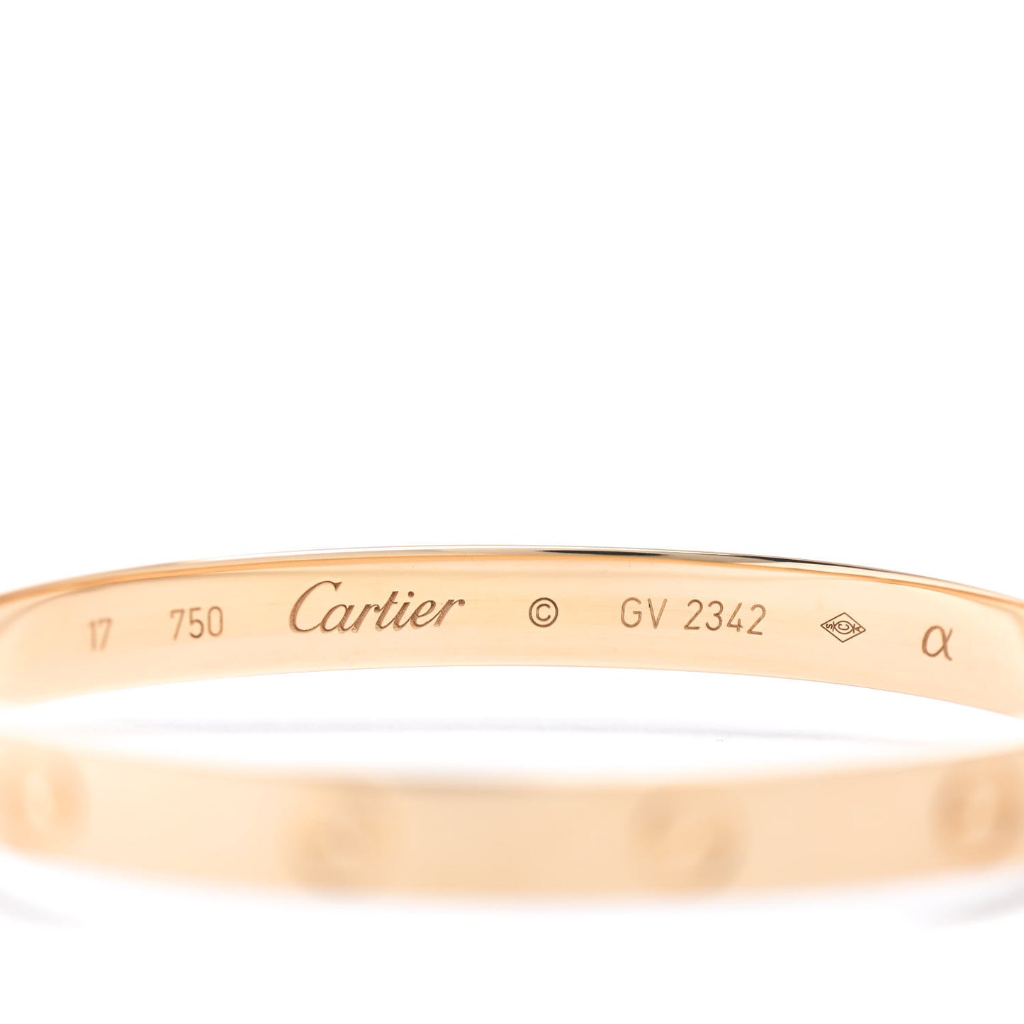 18K Yellow Gold LOVE Bracelet 17