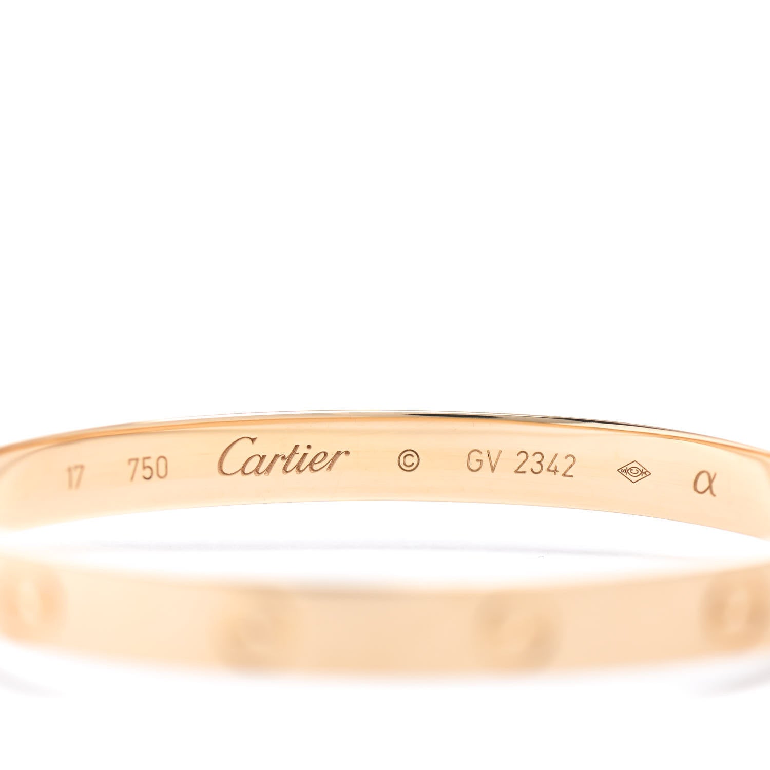 Cartier 18K Yellow Gold LOVE Bracelet 17 4 of 4