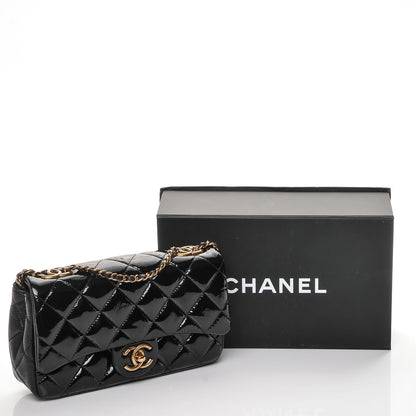 Chanel Patent Goatskin Quilted Small CC Eyelet Flap Black 8 of 8