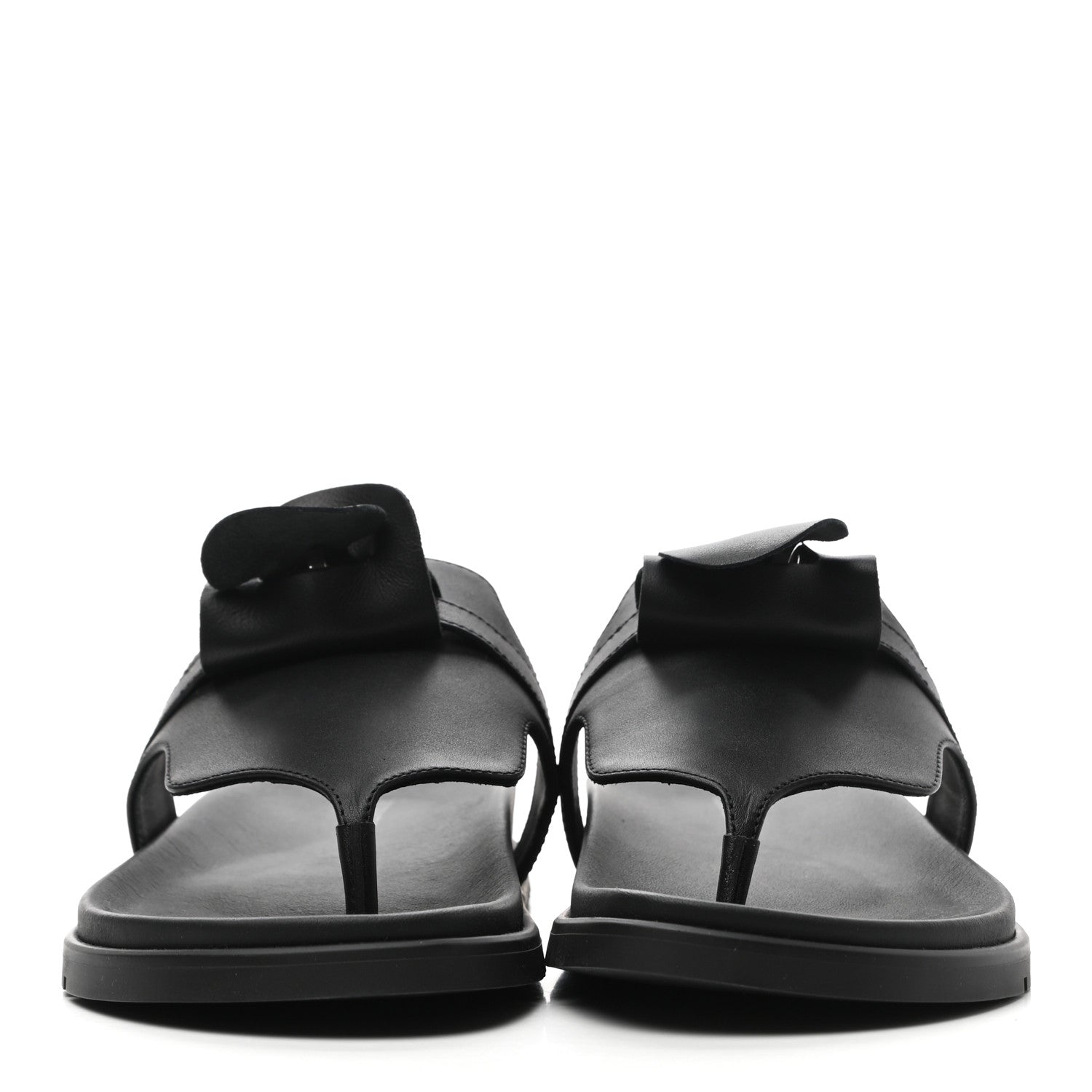 Hermes Calfskin Womens Empire Sandals 38 Black 2 of 7