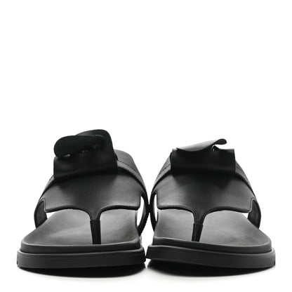 Hermes Calfskin Womens Empire Sandals 38 Black 2 of 7