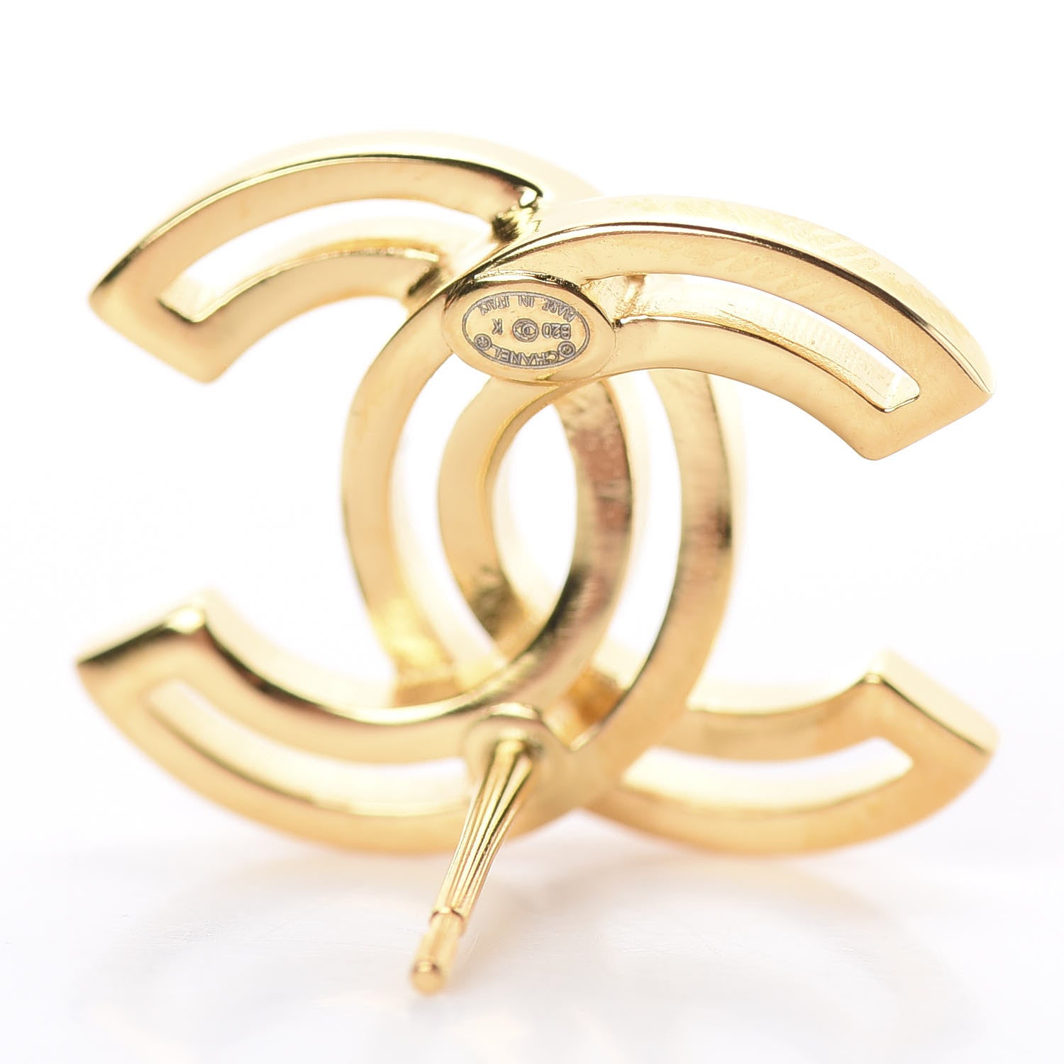 Chanel Metal Obazine CC Earrings Gold 4 of 4