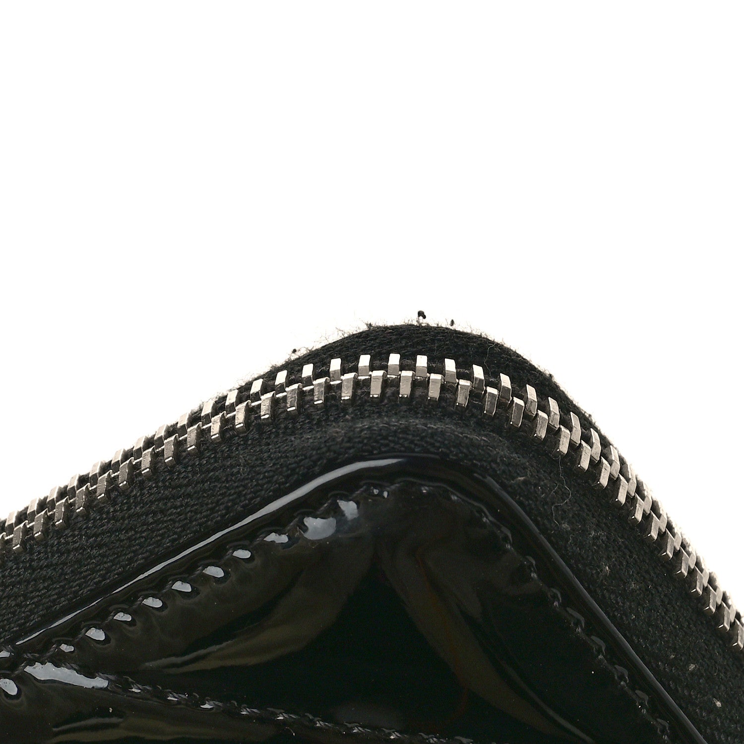 Chanel Patent Chevron Quilted CC Zip Around Wallet Black 11 of 13