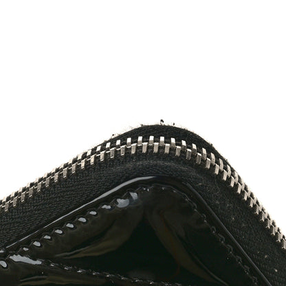 Chanel Patent Chevron Quilted CC Zip Around Wallet Black 11 of 13