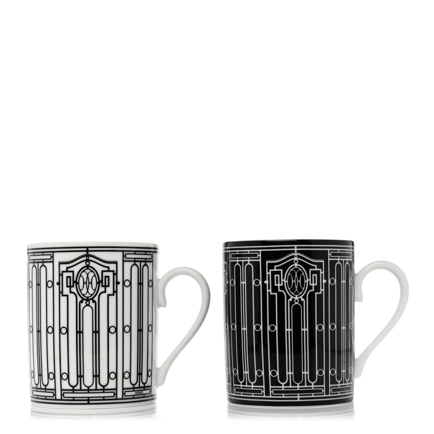 Porcelain H Deco Mug Set of 2