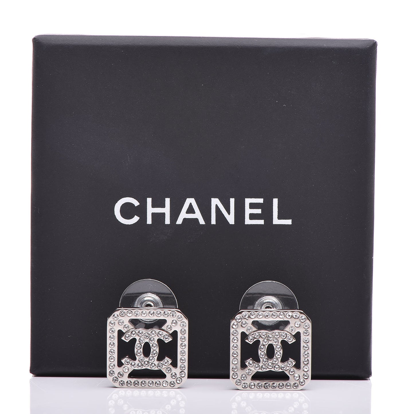 Crystal CC Earrings Silver