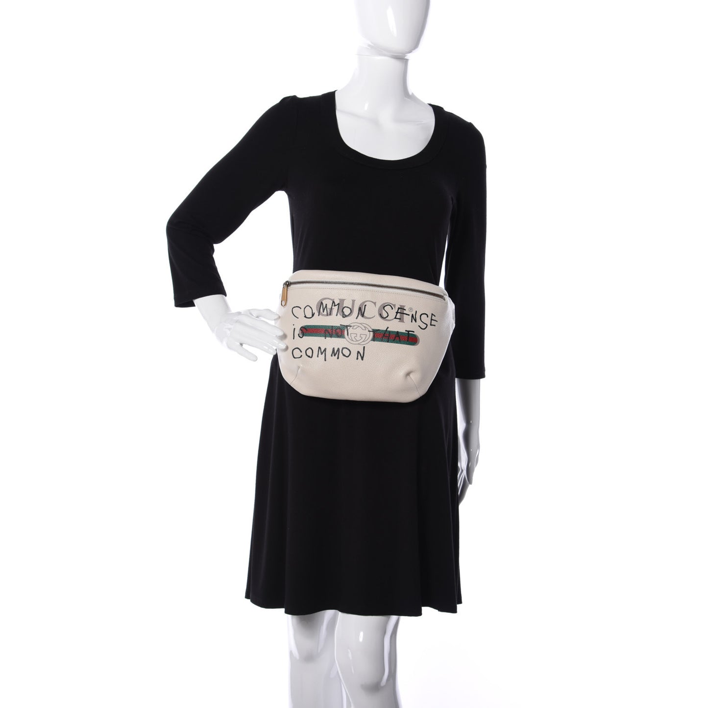 Grained Calfskin Coco Capitan Logo Belt Bag White
