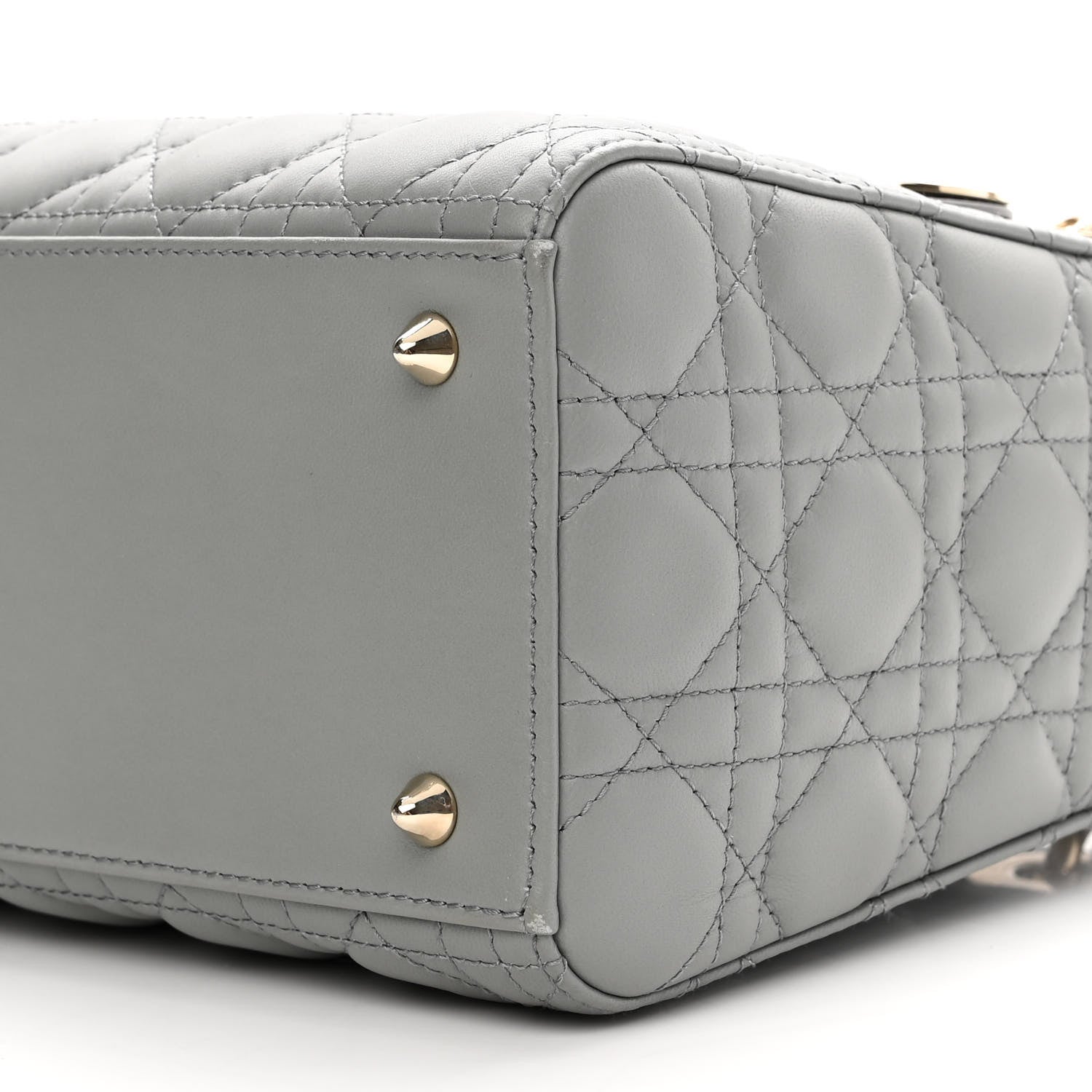 Christian Dior Lambskin Cannage Medium Lady Dior Grey 10 of 12