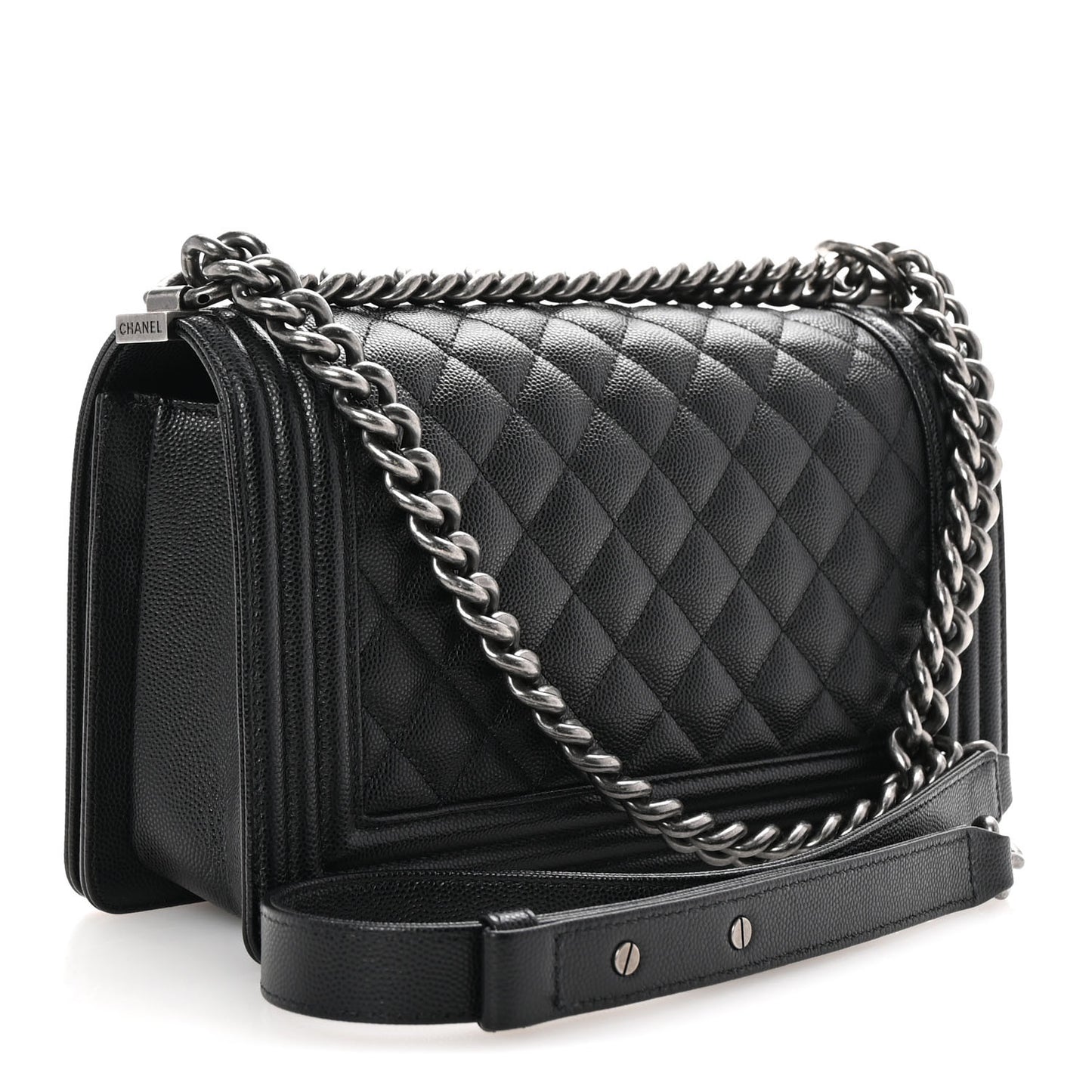 Caviar Quilted Medium Boy Flap Black