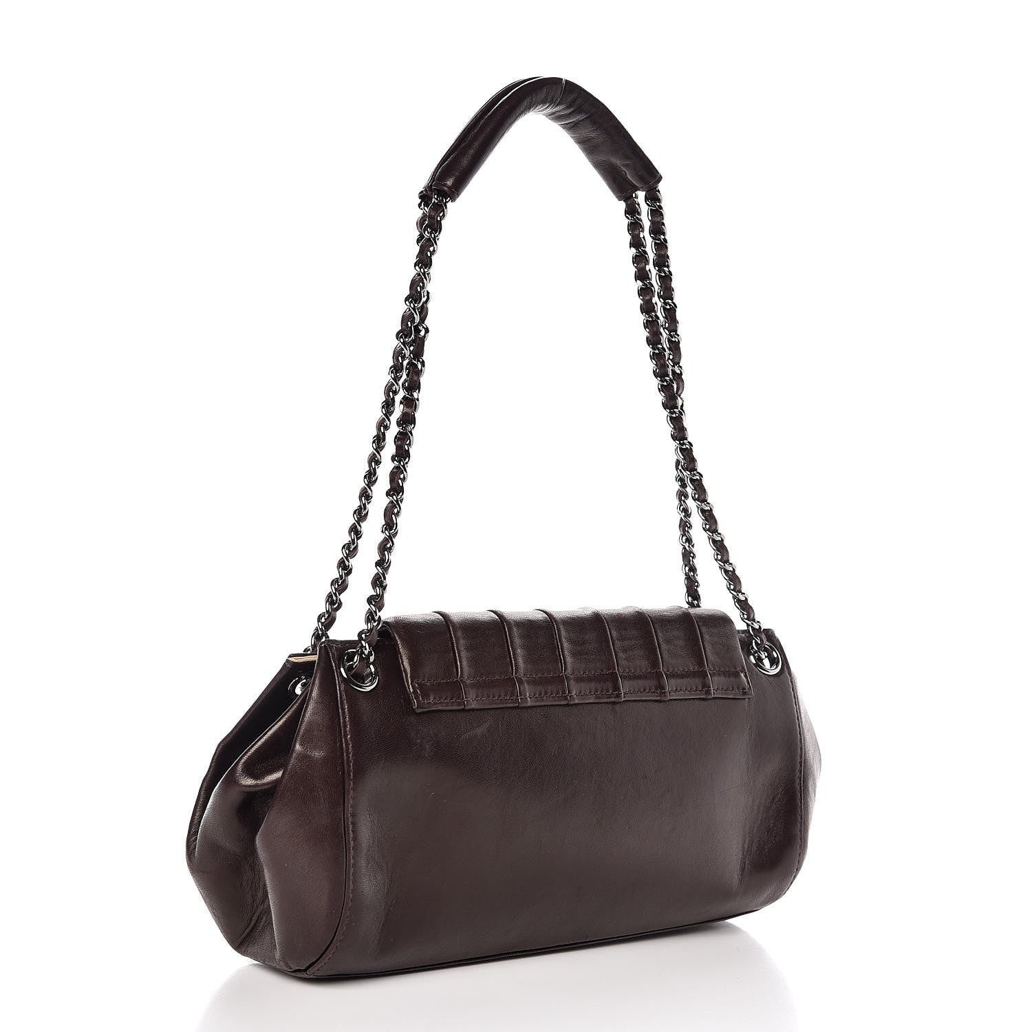 Chanel Vertical Quilt Lambskin Small Accordion Flap Brown 3 of 8