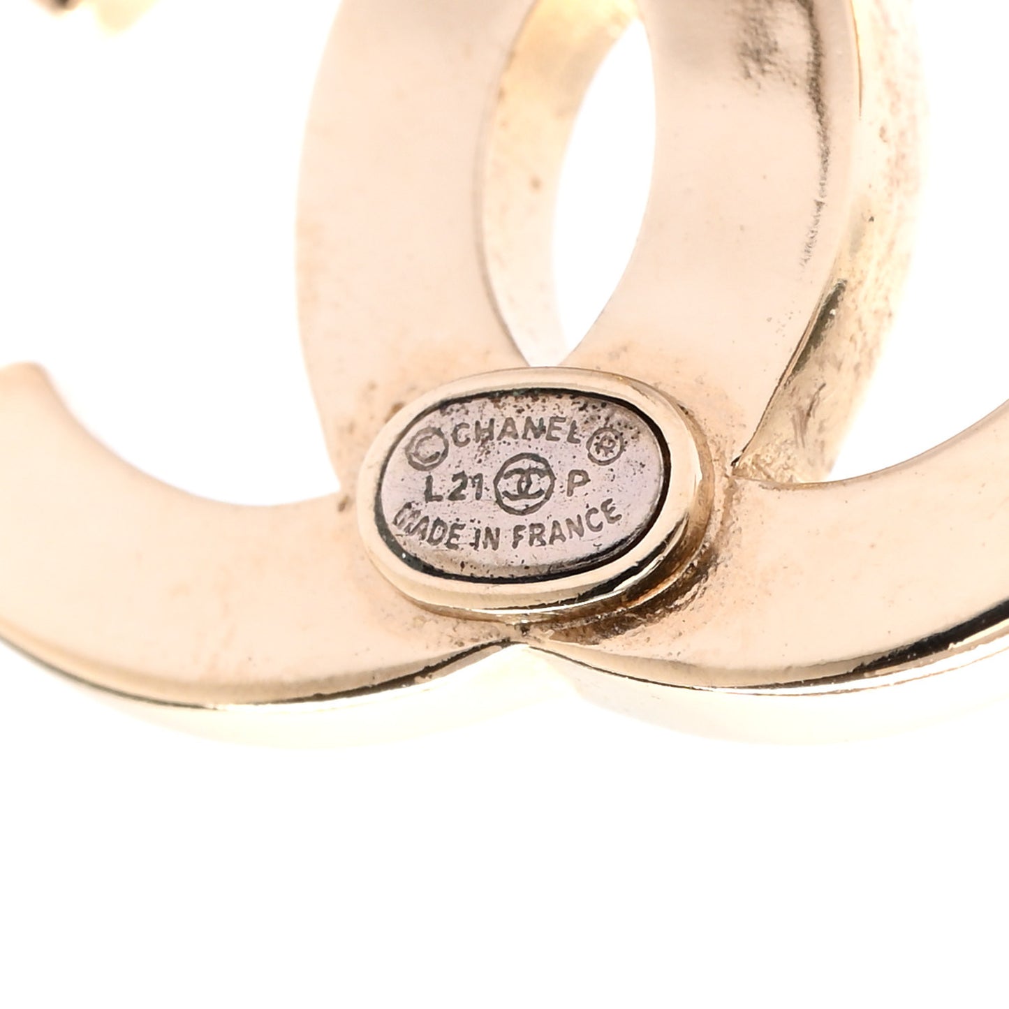 Crystal CC Logo Earrings Gold