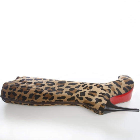 Leopard Pony Hair Alta Ariella Talon Boots 38.5