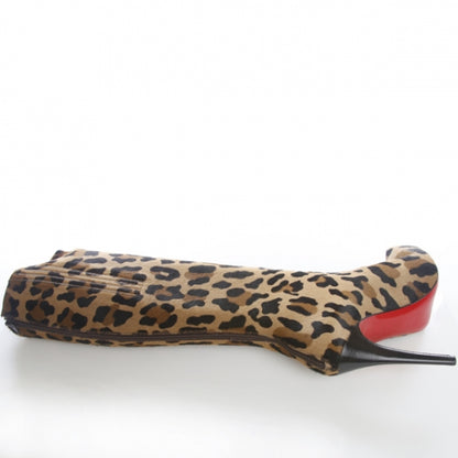 Christian Louboutin Leopard Pony Hair Alta Ariella Talon Boots 38.5 3 of 12